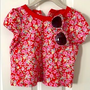 Janie and jack Floral Red Kids Shirt with matching sunglasses 5